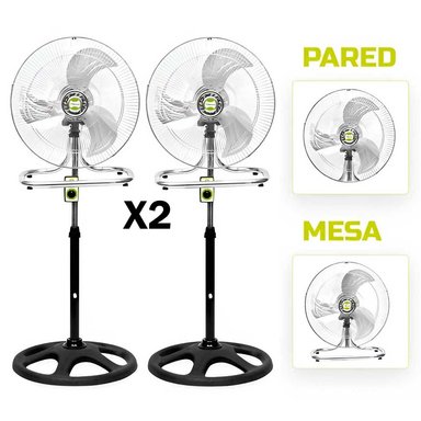 COMBO 2 VENTILADOR DE PIE BOSSKO BK-8218VI 200 WATTS PEDESTAL 3 EN 1 18" CAJA