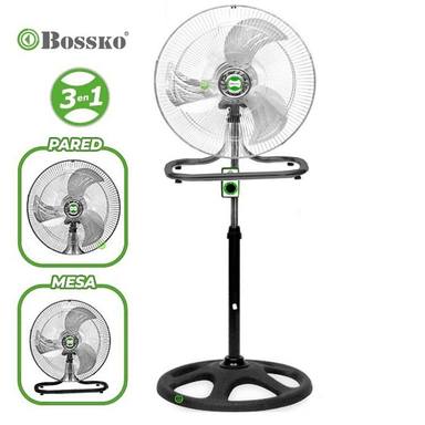 VENTILADOR BOSSKO BK-8218VI/NG 200W BK-8218VI-NG PEDESTAL 3 EN 1 18'