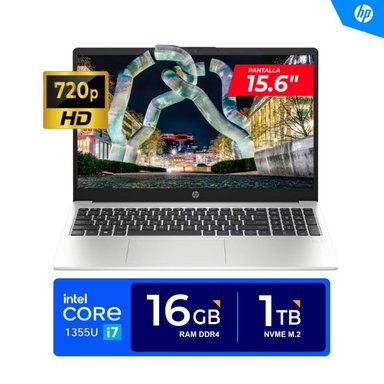 LAPTOP HP 250 G10 / 15.6' HD (1366 X 768), LED / CORE I7-1355U, 5.0GHZ, 10 NÚCLEOS / 16GB DDR4, 1TB SSD / FREEDOS
