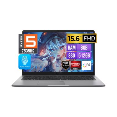 LAPTOP ASUS EXPERTBOOK 15.6'LED FHD IPS AMD RYZEN 5 7535HS 8GB DDR5 512GB DISCO FREEDOS - 1