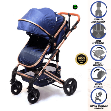 COCHE TRAVEL SYSTEM BEAUTIFUL BELLE BLUE DEPORTIVO MOISÉS
