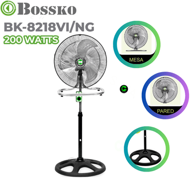 VENTILADOR BOSSKO BK-8218VI88 18 3 EN 1 NEGRO