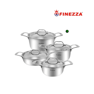 SET DE OLLAS DE ACERO INOXIDABLE FINEZZA FZ-2010TPY DE 8 PIEZAS