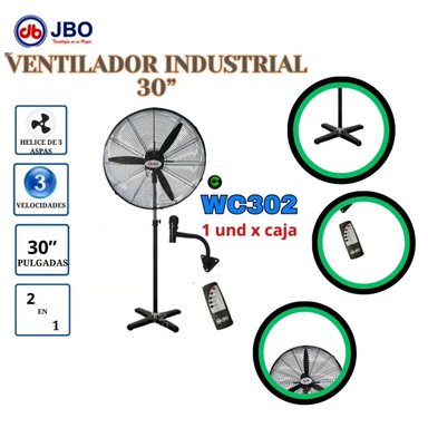 VENTILADOR INDUSTRIAL 2 EN 1 JBO WC302 30' C.C REMOTO