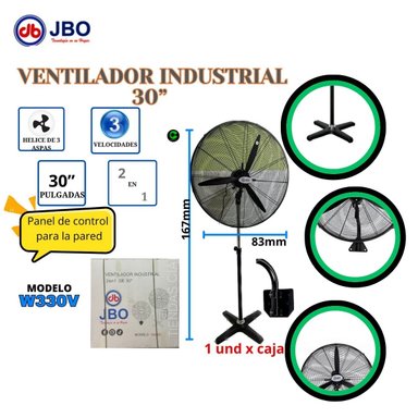VENTILADOR INDUSTRIAL 2 EN 1 JBO W330V 30 PULGADAS