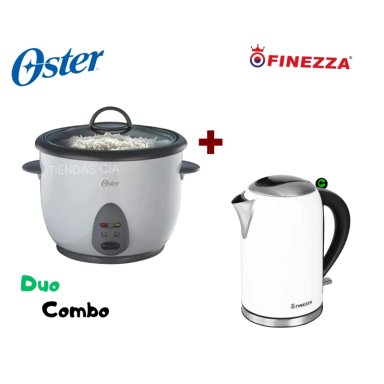COMBO HERVIDOR FINEZZA 2L Y OLLA ARROCERA OSTER 1,8 L