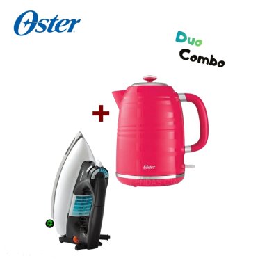 PACK OSTER® HERVIDOR SANDÍA 1.7 L Y PLANCHA CLÁSICA
