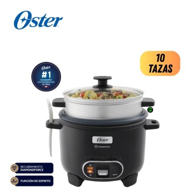 OSTER ARROCERA 10 TAZAS FUNCIÓN DE SOFRITO Y VAPORERA DIAMONDFORCE, CKSTRC10DFBLK
