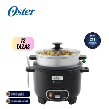 OLLA ARROCERA OSTER 12 TAZAS CON DIAMONDFORCE, CKSTRC12DFBLK