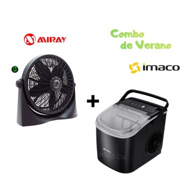 COMBO DE VERANO MAQUINA DE HIELO IMACO Y VENTILADOR MIRAY