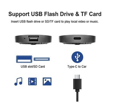 ADAPTADOR CARPLAY Y ANDROID INALÁMBRICO NETFLIX + DISNEY + YOUTUBE - 6
