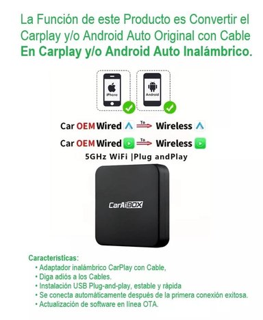 ADAPTADOR APPLE CARPLAY Y ANDROID AUTO INALÁMBRICO. NUEVO - 5