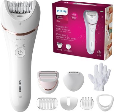 DEPILADORA PHILIPS INALÁMBRICA CON 8 ACCESORIOS BRE720