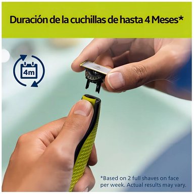 PHILIPS ONEBLADE ROSTRO Y CUERPO 5 POSICIONES 2 CUCHILLAS 2 PEINES - 5