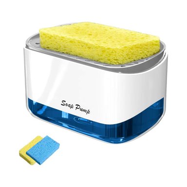 PACK DE 2 DISPENSADORES DE JABÓN DE COCINA 2 EN 1 CON SOPORTE DE ESPONJA