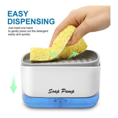 PACK DE 2 DISPENSADORES DE JABÓN DE COCINA 2 EN 1 CON SOPORTE DE ESPONJA - 4