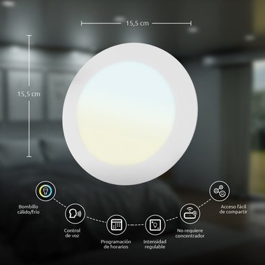 LUZ LED INTELIGENTE EMPOTRABLE WI-FI NHB-W710 - NEXXT - 2