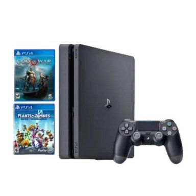 CONSOLA SONY CUH-2000 PS4 PLAYSTATION 4 SLIM 1TB NEGRO + 2 JUEGOS REACONDICIONADA - 1