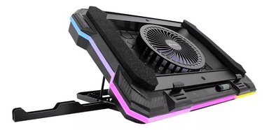 COOLER TEROS LAPTOP TE-7133N RGB 14'' HASTA 19'' COLOR NEGRO LED AGUA - 1