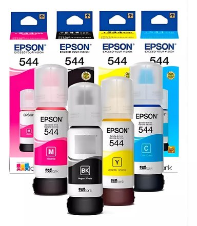 TINTAS EPSON NEGRO 544 LÍQUIDA 65ML X4 UNIDADES ORIGINALES