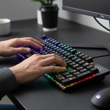 TECLADO MECANICO TEROS TE-4074G RETROILUMINACIÓN RAINBOW USB NEGRO ESPAÑOL LATINOAMÉRICA - 2