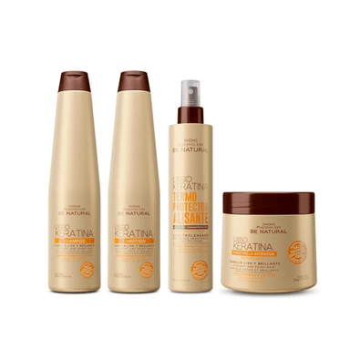 SET TRATAMIENTO CAPILAR BE NATURAL 350ML LISSO KERATINA - 1