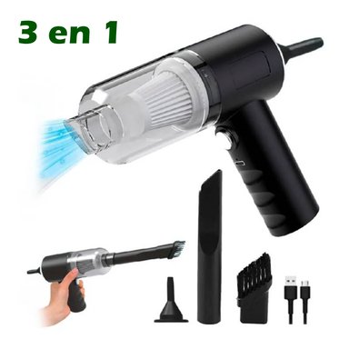 MINI ASPIRADORA 3 EN 1 PORTÁTIL PARA LIMPIEZA RECARGABLE MULTIUSO 120W