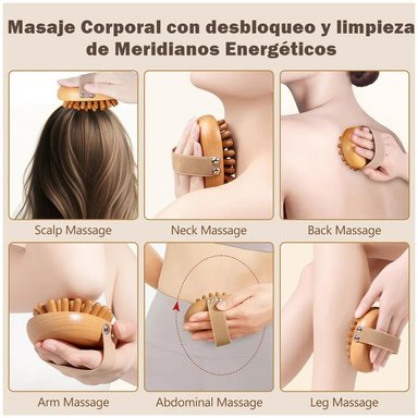 CEPILLO MASAJEADOR MADEROTERAPIA REDUCTOR ANTICELULITIS CORPORAL MERIDIANO - 3