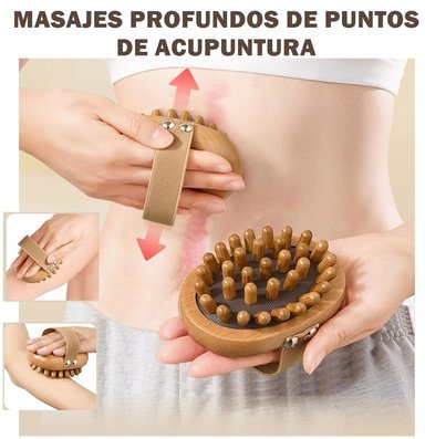 CEPILLO MASAJEADOR MADEROTERAPIA REDUCTOR ANTICELULITIS CORPORAL MERIDIANO - 10