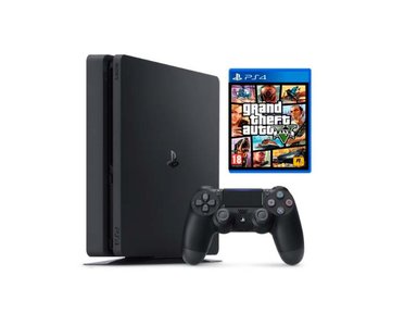 CONSOLA PLAYSTATION PS4 SONY SLIM 1TB + GTA 5 REACONDICIONADA - 1