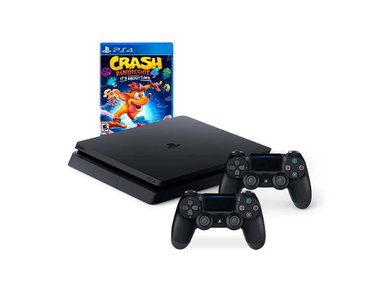 CONSOLA PLAYSTATION PS4 SONY SLIM 1TB CON 2 MANDOS + CRASH BANDICOOT 4 REACONDICIONADA - 1