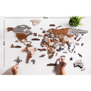 ROMPECABEZA DE MADERA MAPA MUNDI - 5