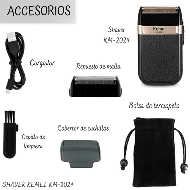 AFEITADORA KEMEI KM-2024 SHAVER RECARGABLE . - 4