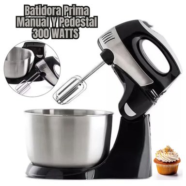 BATIDORA PRIMA HM925S DE MANO Y PEDESTAL DE 300 WATTS - NEGRO
