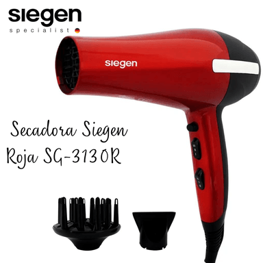SECADORA CABELLO SIEGEN SG-3130 2200W PROFESIONAL ION ROJO
