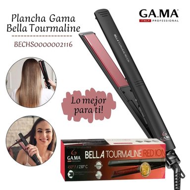 PLANCHA ALISADORA GAMA BELLA TURMALINE RED ION LED ION ON/OFF