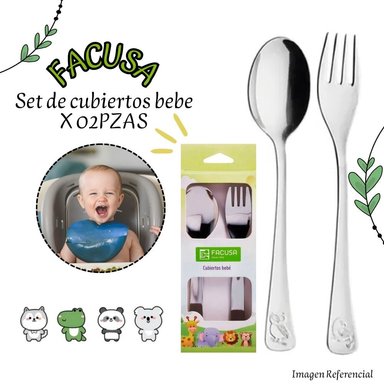 SET FACUSA CUBIERTOS BEBÉ 723 ACERO 2 PIEZAS