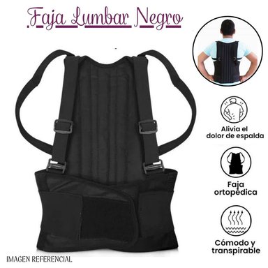 FAJA DORSO LUMBAR FAJANE05 NEGRO TALLA L
