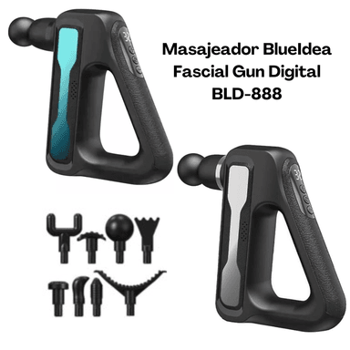 MASAJEADOR FACIAL ESPALDA CUELLO BLD-888 BLUIDEA GUN DIGITAL TURQUESA/PLOMO