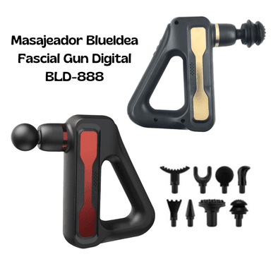 MASAJEADOR FACIAL ESPALDA CUELLO BLD-888 BLUIDEA GUN DIGITAL ROJO/DORADO