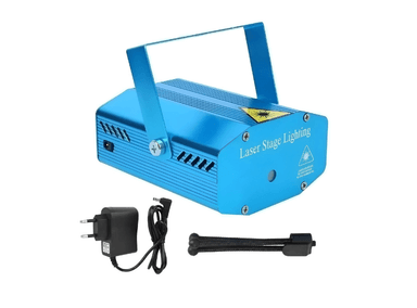 MINI PROYECTOR LÁSER MP-LUCES AZUL ROJO Y VERDE AUDIORITMICO CON FIGURAS LLUVIA - 5