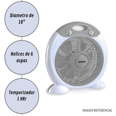 VENTILADOR DE MESA RECIRCULADOR PRACTIKA BOX FAN 35 WATTS 10" - 4