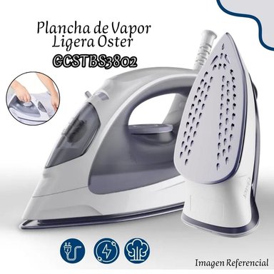 PLANCHA A VAPOR OSTER 1200W GCSTBS3802 LIGERA CON BASE ANTIADHERENTE
