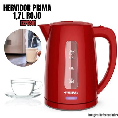 HERVIDOR ELÉCTRICO PRIMA KEP0301R 1.7L 1,7 ROJO KEP0301