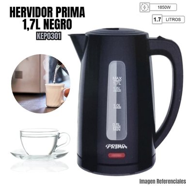 HERVIDOR ELÉCTRICO PRIMA KEP0301 1.7L 1,7 NEGRO