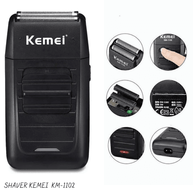 AFEITADORA KM-1102 SHAVER KEMEI MULTIFUNCIÓN RECARGABLE - 2
