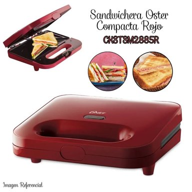 SANDWICHERA MAKER OSTER CKSTSM2885 COMPACTA ROJO