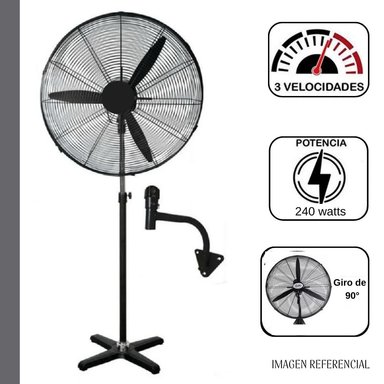 VENTILADOR DE PIE IK25789 240 WATTS INDUSTRIAL 30" 2 EN 1 - 2