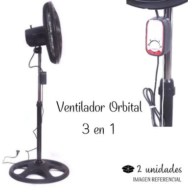 COMBO 2 VENTILADOR DE PIE SXFDFH43 ORBITAL 18" 5 ASPAS MALLA PLASTICA C/BRAZO3 EN 1 - 4