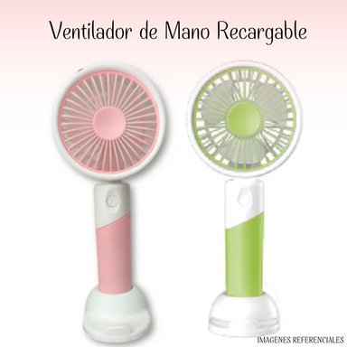 MINI VENTILADOR PORTATIL ZB100RV RECARGABLE SOPORTE - 1